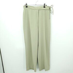 VTG Sport Collection High Rise Tie Waist Straight Leg Trousers 10 Light Green